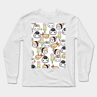 Kawaii Sushi- orange stars Long Sleeve T-Shirt